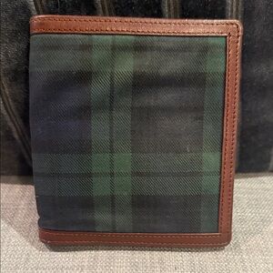 Polo by Ralph Lauren Plaid Leather Trim Wallet